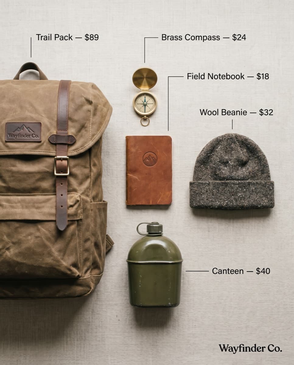 Outdoor — Annotated Flat Lay